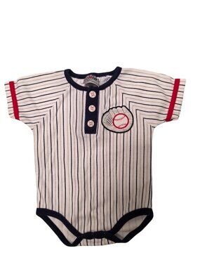 Vintage Scooters Baby Baseball Pinstripe Bodysuit 6-9M